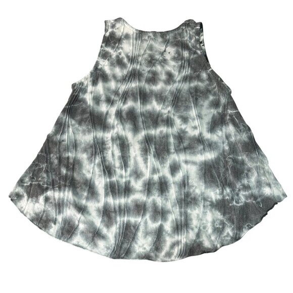Windhorse Tie-Dye Tank Top S/M Sleeveless Gray White Flowy Hem Boho Style Made N - Picture 5 of 5